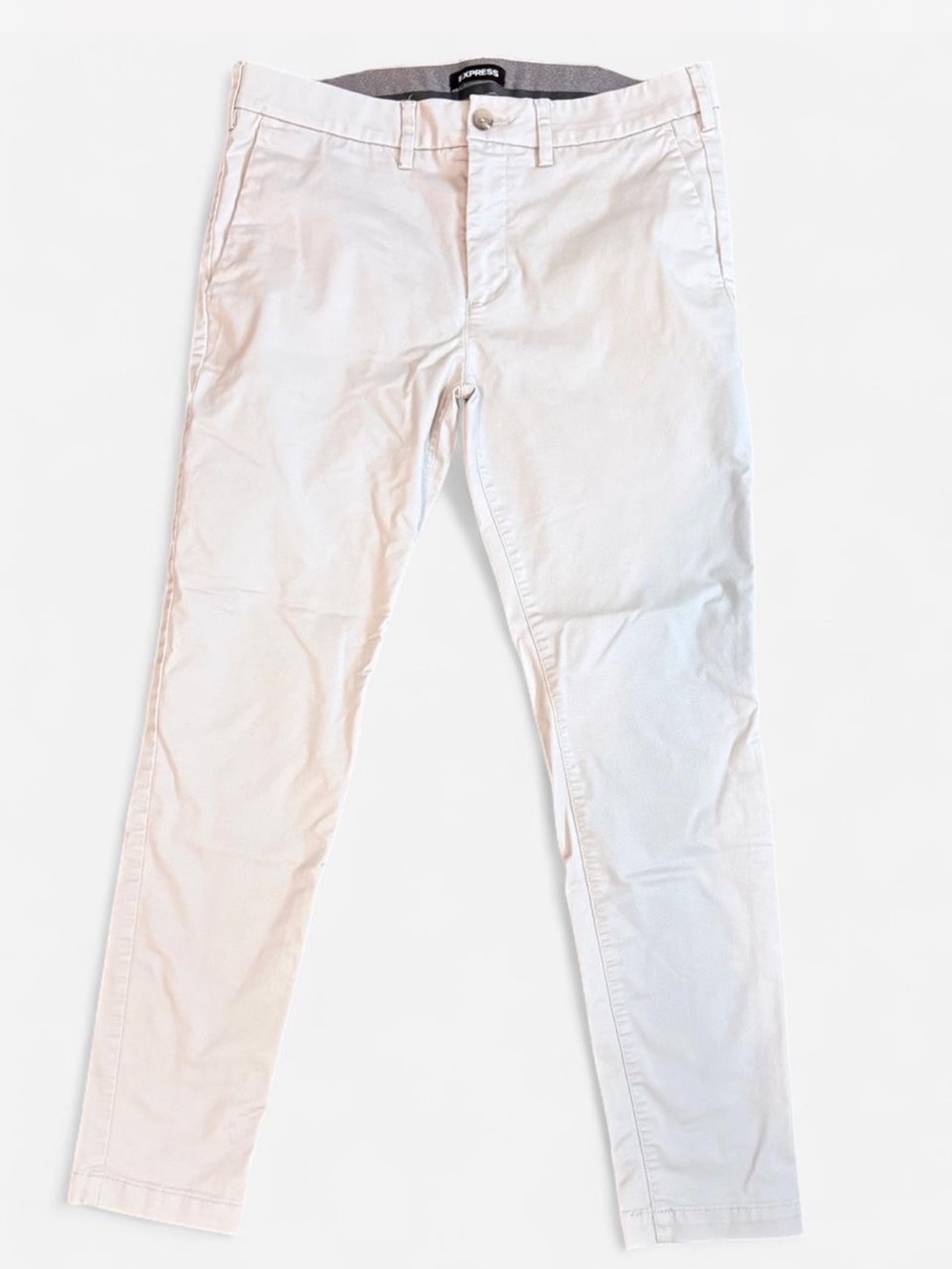 Express Men’s Supper Skinny 32W 32L Light Grey Chino Pants